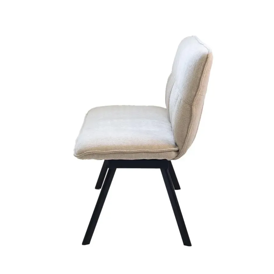 Giga Meubel Eetkamerbank Rechthoek - Beige Stof - 160x60x88cm - Harper