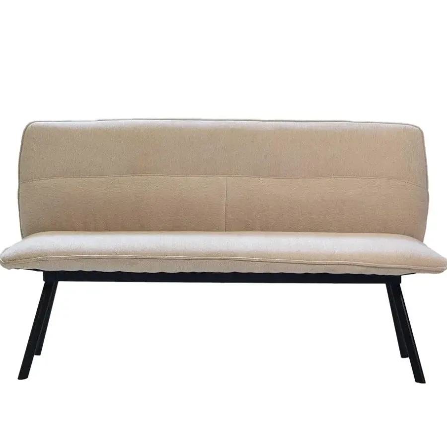 Giga Meubel Eetkamerbank Rechthoek - Beige Stof - 160x60x88cm - Harper