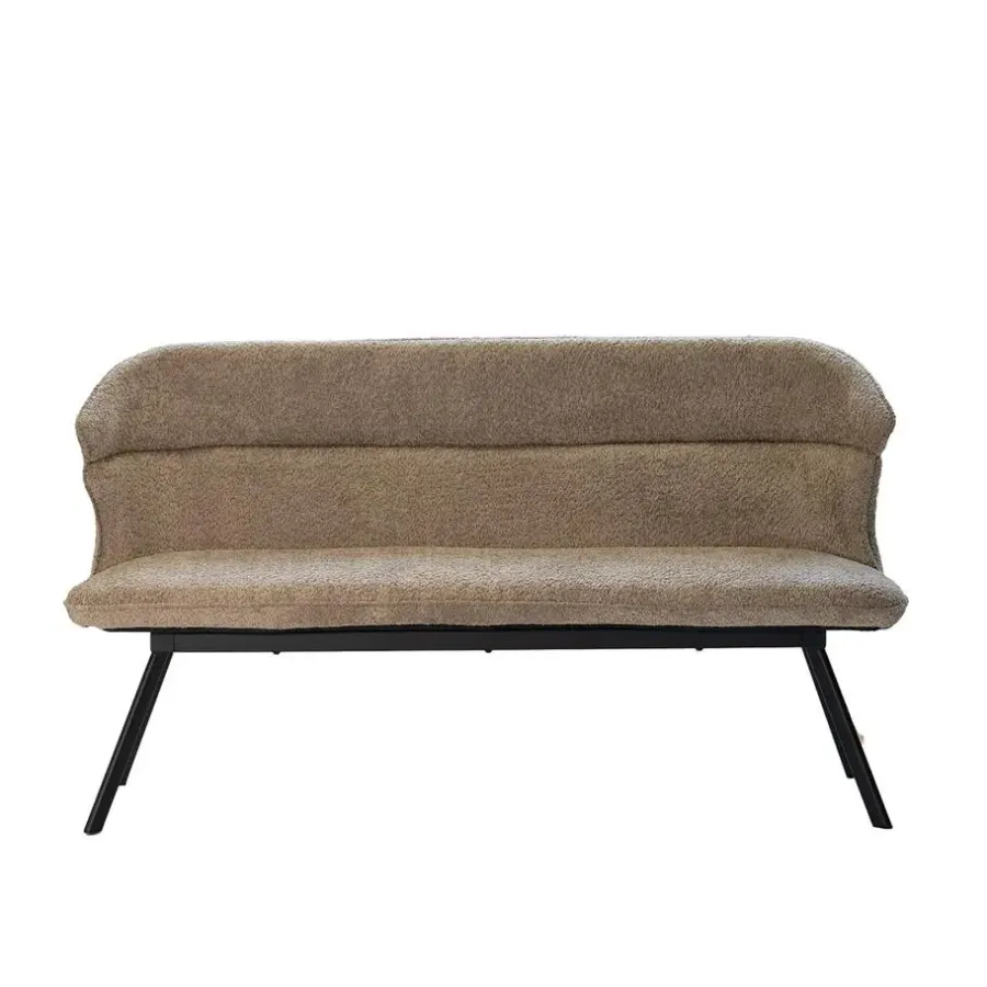 Giga Meubel Eetkamerbank Taupe Stof - 160x60x88cm - Zithoogte 48cm - Avery