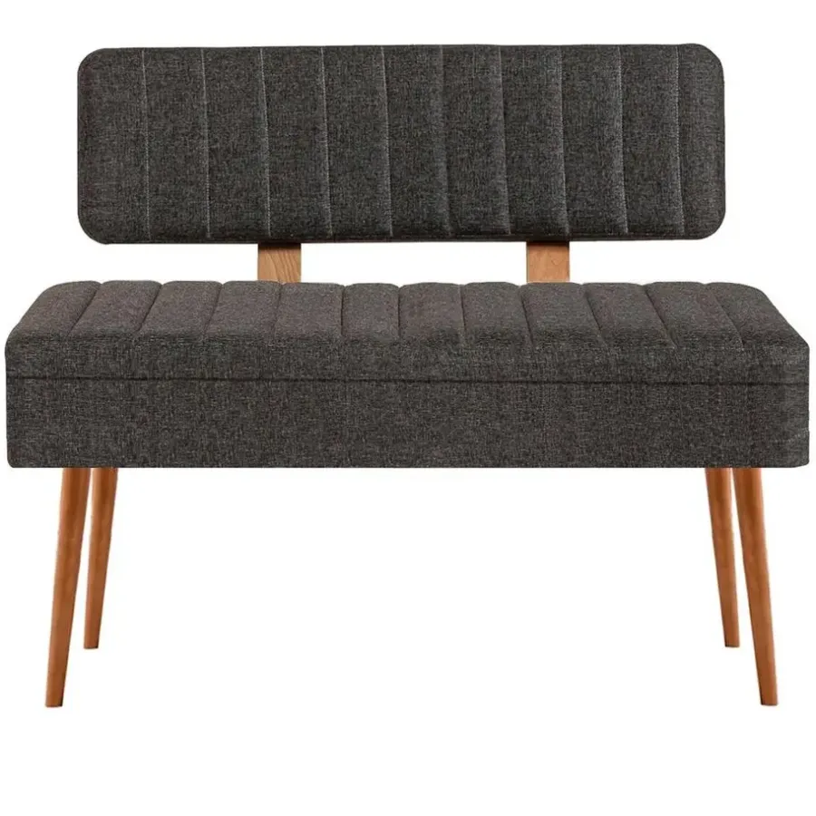 Eetkamerbanken-Emob Eetkamerbank Vina - 110x40x82cm - den/antraciet