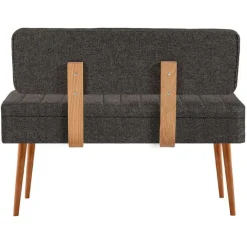 Eetkamerbanken-Emob Eetkamerbank Vina - 110x40x82cm - den/antraciet
