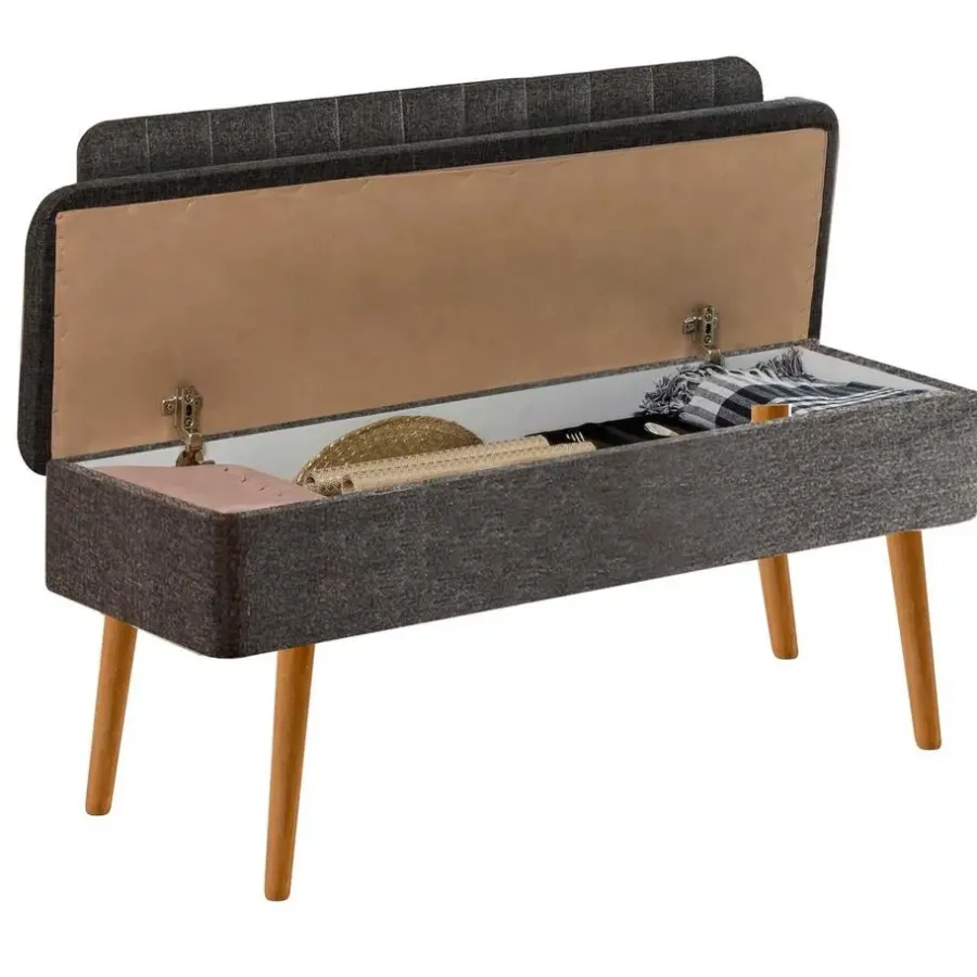Eetkamerbanken-Emob Eetkamerbank Vina - 110x40x82cm - den/antraciet