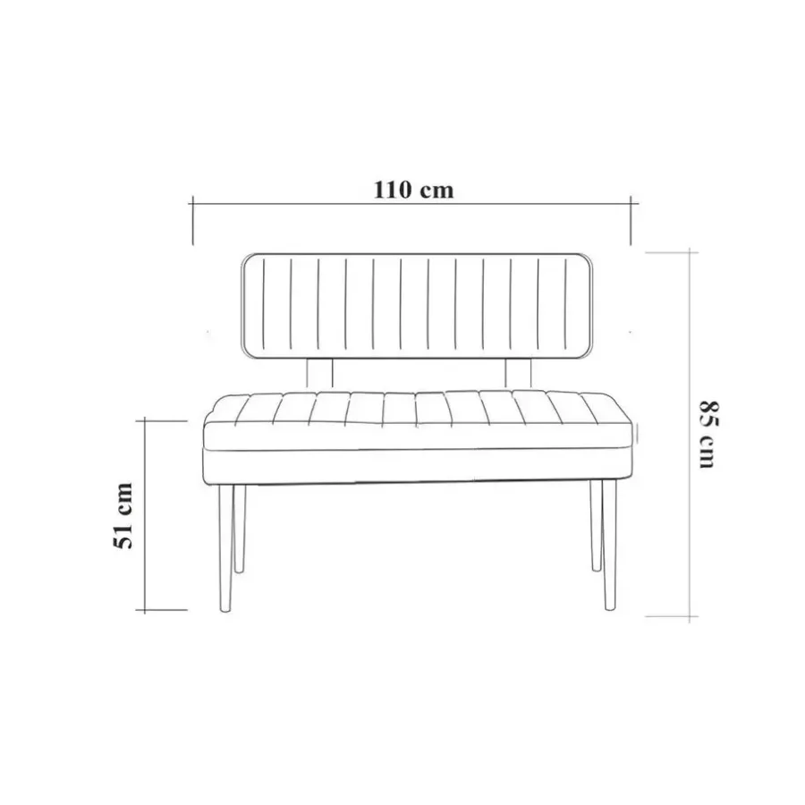 Eetkamerbanken-Emob Eetkamerbank Vina - 110x40x82cm - den/antraciet
