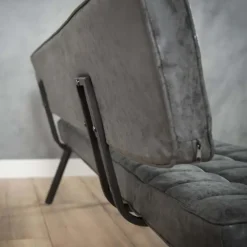 Giga Living Eetkamerbank Zwart Kunstleer - 180cm - Kruisstiksel