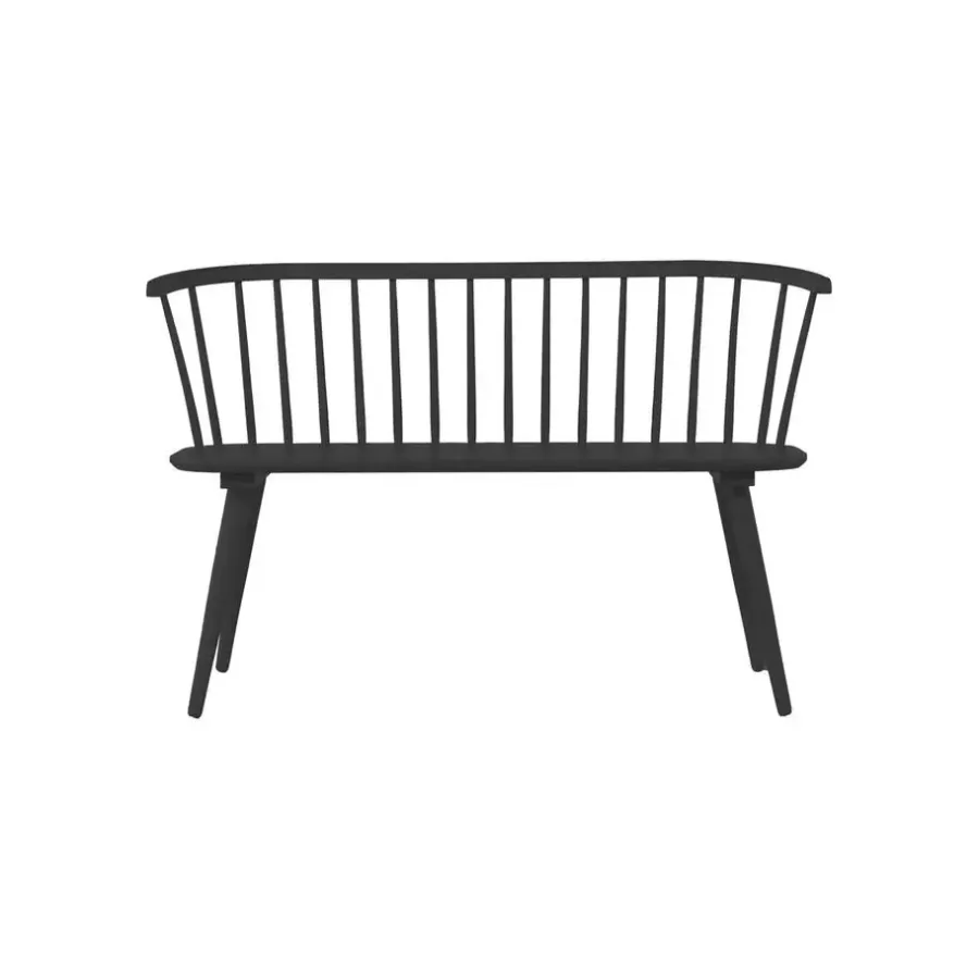 Eetkamerbanken-Fjôrd Eetkamerbank Zwart Rubberhout - 120x49x77cm - Bobby
