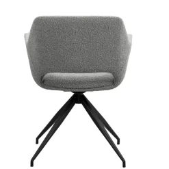 Eetkamerstoelen-Leen Bakker Eetkamerstoel Belle - stof - grijs