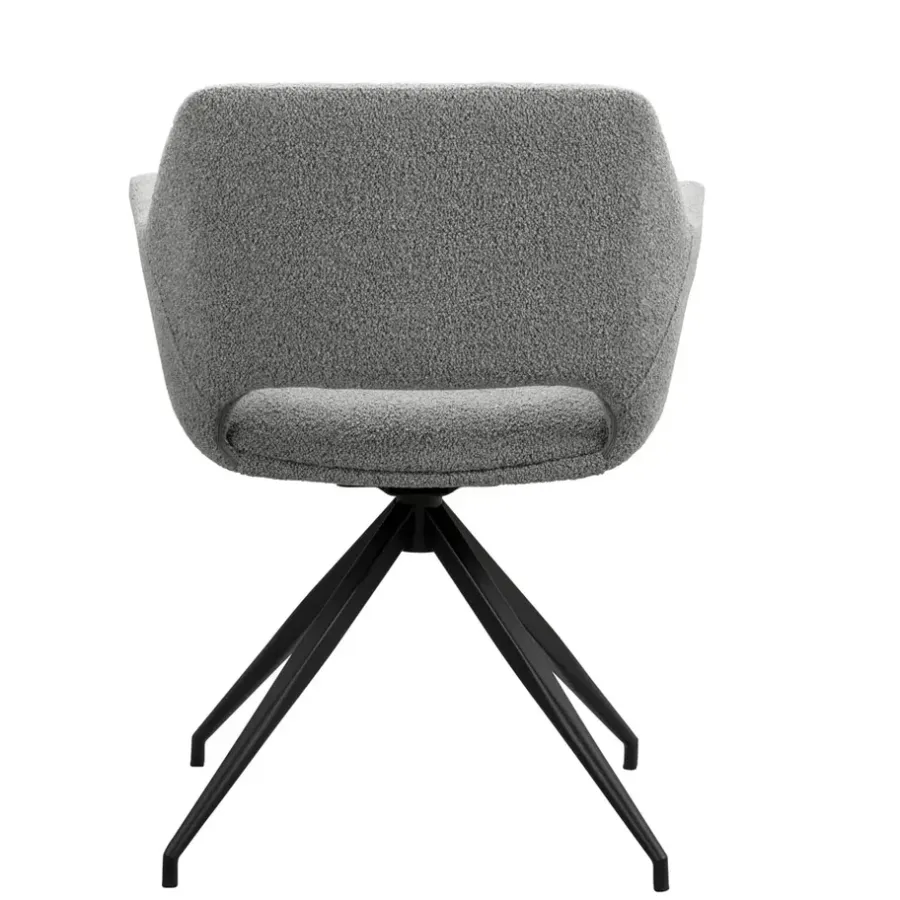Eetkamerstoelen-Leen Bakker Eetkamerstoel Belle - stof - grijs