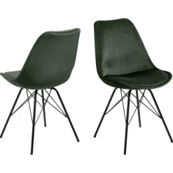 Eetkamerstoelen-Leen Bakker Eetkamerstoel Bonn (2 stuks) - velvet - groen
