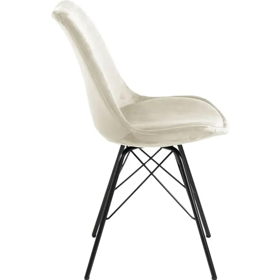 Leen Bakker Eetkamerstoel Bonn (2 stuks) - velvet - zand