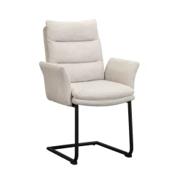 Eetkamerstoelen-Leen Bakker Eetkamerstoel Evi - zand