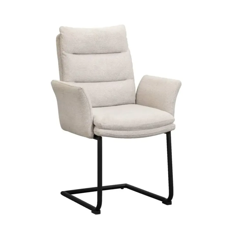 Eetkamerstoelen-Leen Bakker Eetkamerstoel Evi - zand