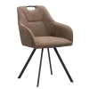 Eetkamerstoelen-Leen Bakker Eetkamerstoel Jesse met armleuning - cognac