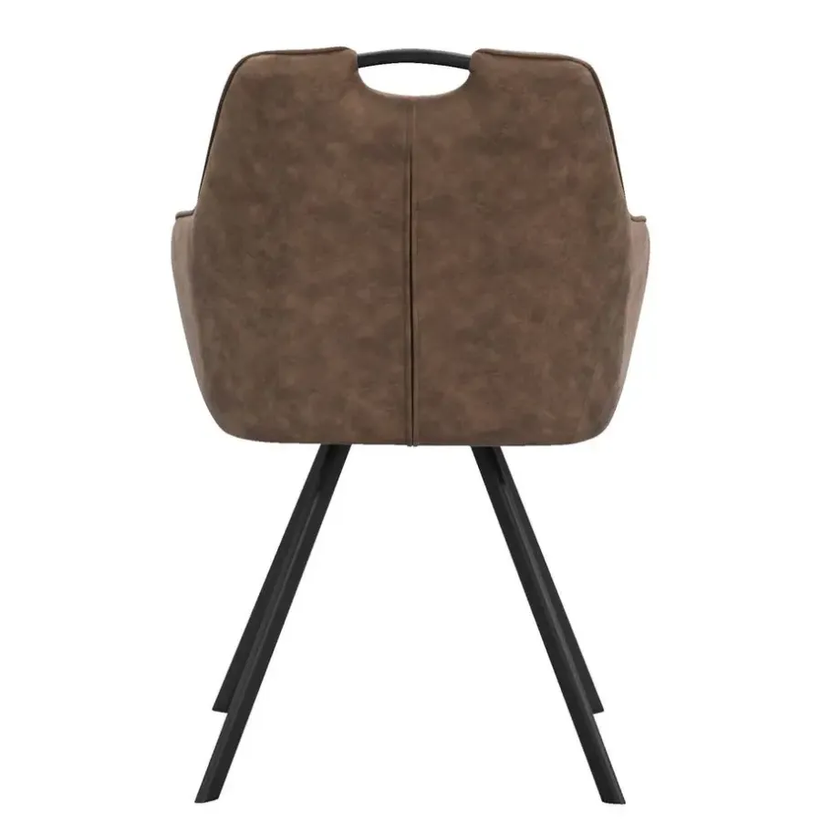 Eetkamerstoelen-Leen Bakker Eetkamerstoel Jesse met armleuning - cognac