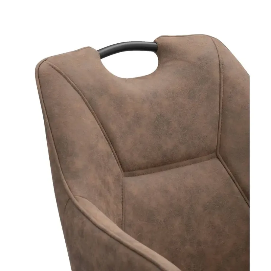 Eetkamerstoelen-Leen Bakker Eetkamerstoel Jesse met armleuning - cognac