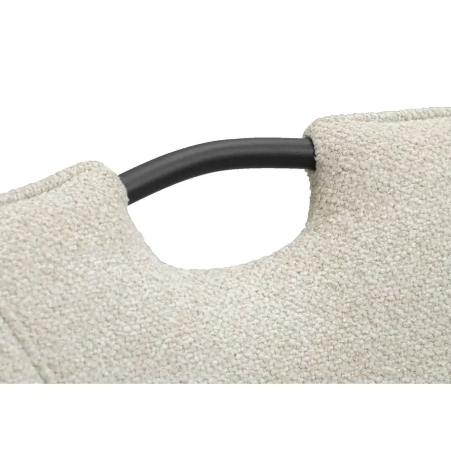 Eetkamerstoelen-Leen Bakker Eetkamerstoel Jesse met armleuning - bouclé - zand