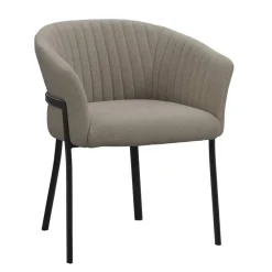 Eetkamerstoelen-Leen Bakker Eetkamerstoel Luigi - stof - zand