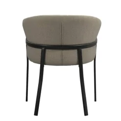 Eetkamerstoelen-Leen Bakker Eetkamerstoel Luigi - stof - zand