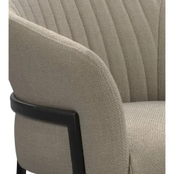 Eetkamerstoelen-Leen Bakker Eetkamerstoel Luigi - stof - zand