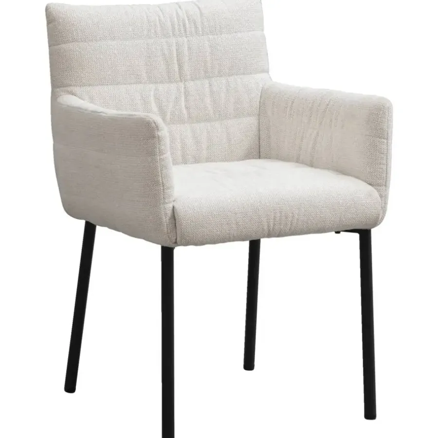 Eetkamerstoelen-Leen Bakker Eetkamerstoel Mees - crème