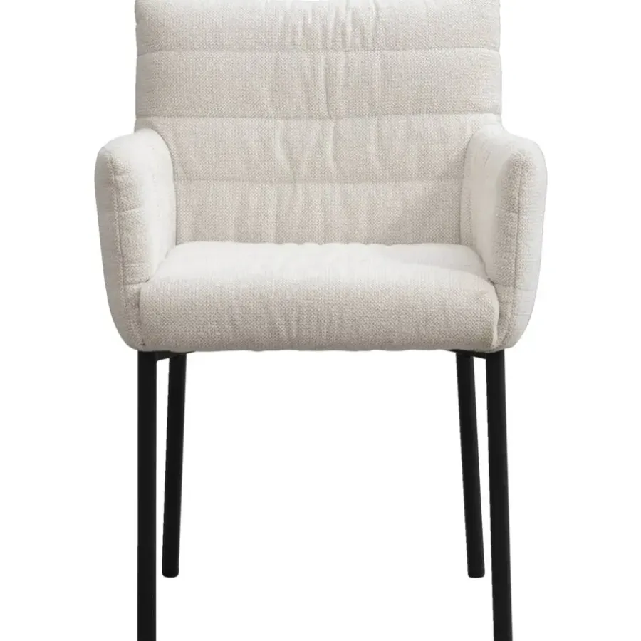 Eetkamerstoelen-Leen Bakker Eetkamerstoel Mees - crème