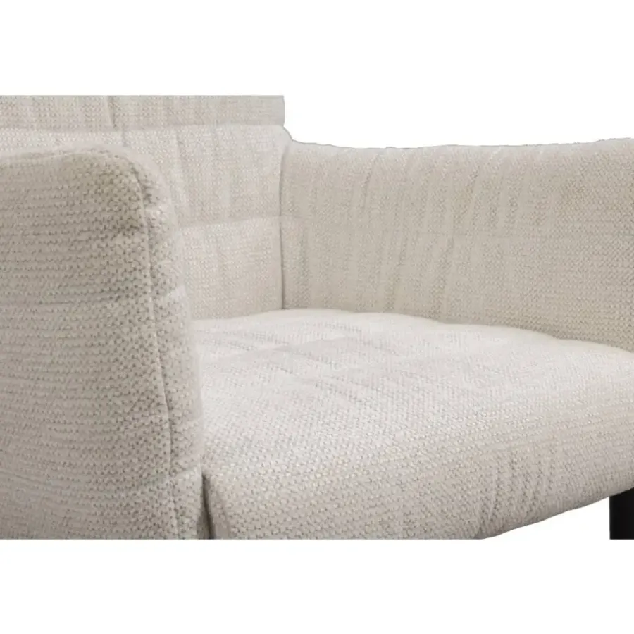 Eetkamerstoelen-Leen Bakker Eetkamerstoel Mees - crème