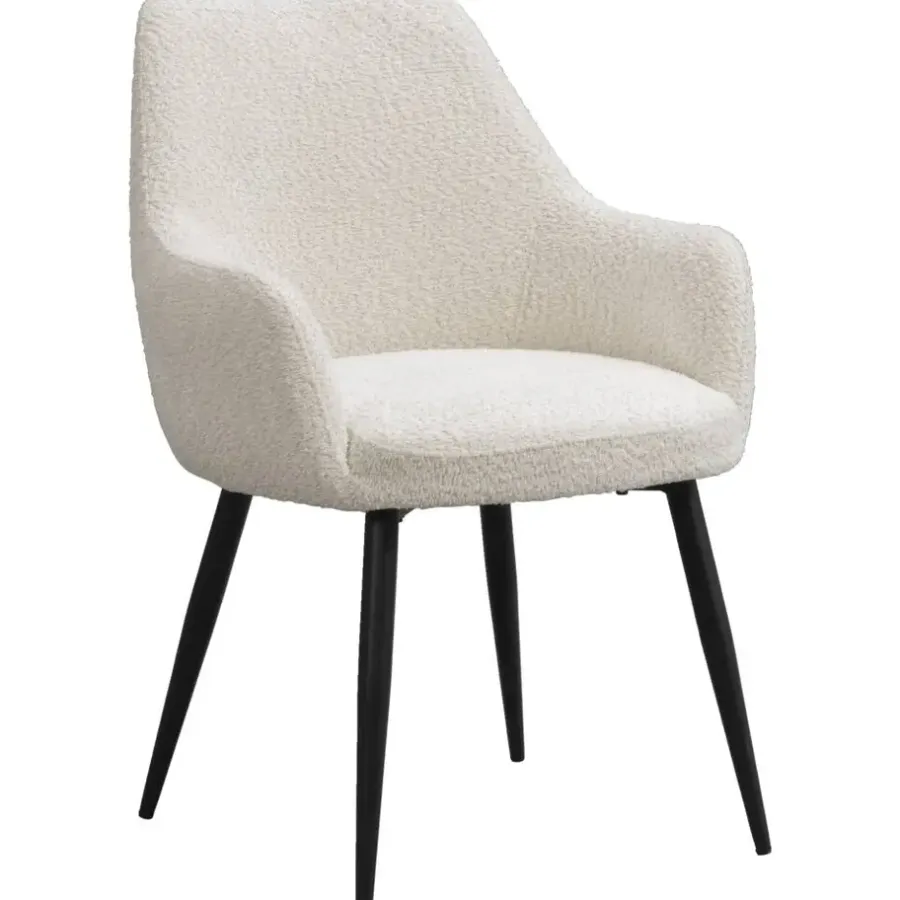 Eetkamerstoelen-Leen Bakker Eetkamerstoel Noah - crème