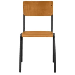 Eetkamerstoelen-Leen Bakker Eetkamerstoel Oscar - hout - bruin/zwart