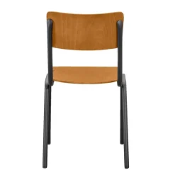 Eetkamerstoelen-Leen Bakker Eetkamerstoel Oscar - hout - bruin/zwart