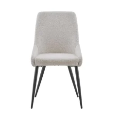 Eetkamerstoelen-Furnihaus Eetkamerstoel Oscar Beige Stof Set van 2