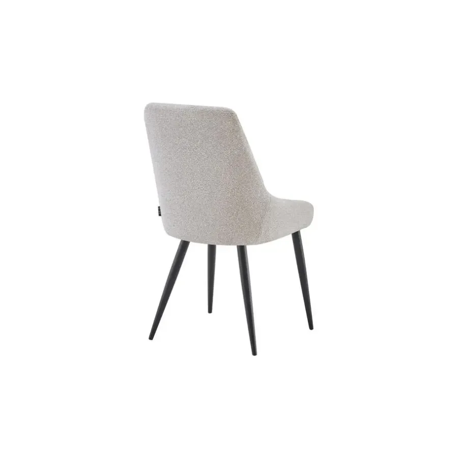 Eetkamerstoelen-Furnihaus Eetkamerstoel Oscar Beige Stof Set van 2