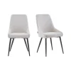 Eetkamerstoelen-Furnihaus Eetkamerstoel Oscar Beige Boucle Set van 2