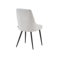 Eetkamerstoelen-Furnihaus Eetkamerstoel Oscar Beige Boucle Set van 2