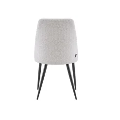 Eetkamerstoelen-Furnihaus Eetkamerstoel Oscar Beige Boucle Set van 2