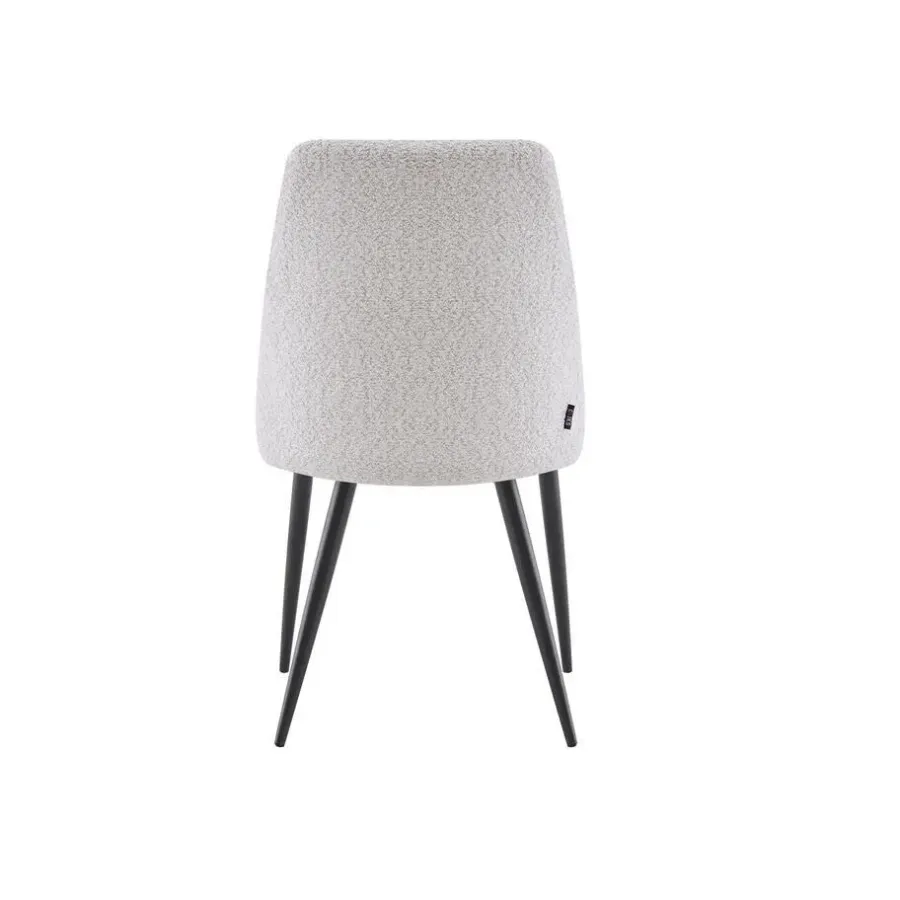 Eetkamerstoelen-Furnihaus Eetkamerstoel Oscar Beige Boucle Set van 2
