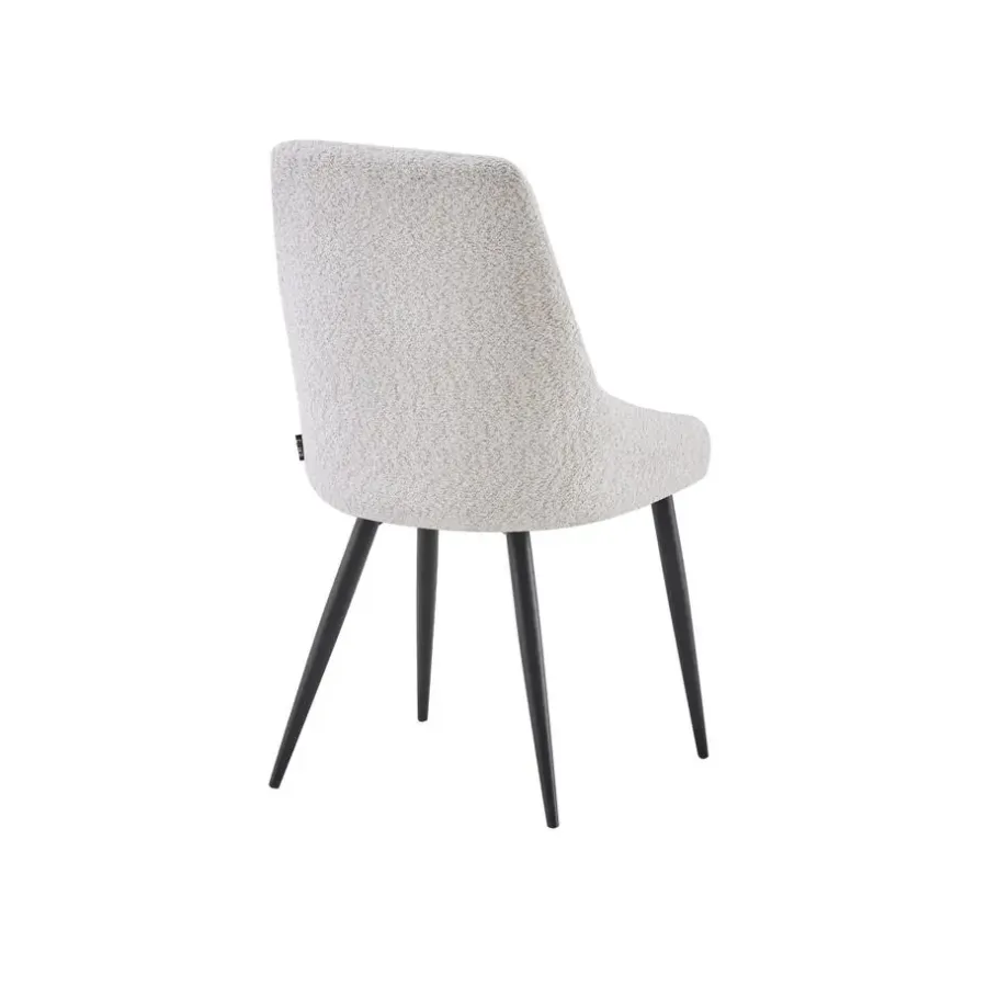 Eetkamerstoelen-Furnihaus Eetkamerstoel Oscar Beige Boucle Set van 6