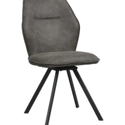 Eetkamerstoelen-Leen Bakker Eetkamerstoel Raffy - stof - antraciet