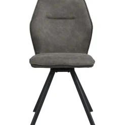 Eetkamerstoelen-Leen Bakker Eetkamerstoel Raffy - stof - antraciet