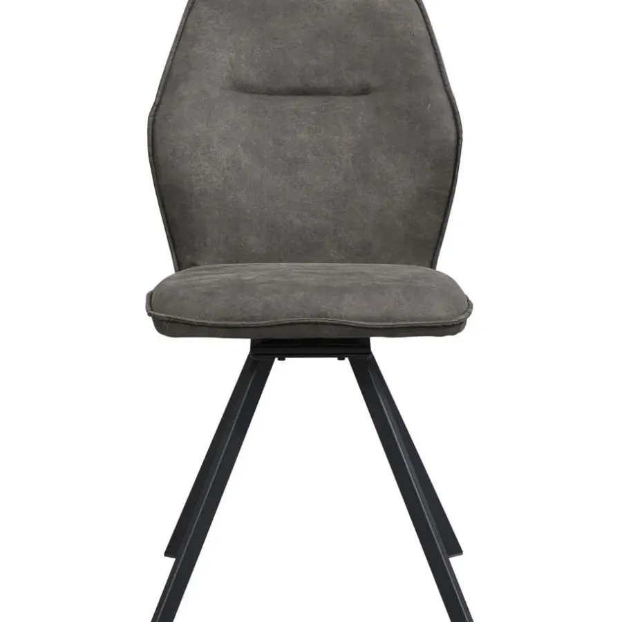Eetkamerstoelen-Leen Bakker Eetkamerstoel Raffy - stof - antraciet