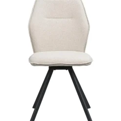 Eetkamerstoelen-Leen Bakker Eetkamerstoel Raffy - stof - beige