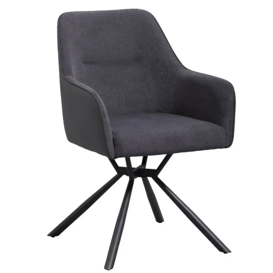 Eetkamerstoelen-Leen Bakker Eetkamerstoel Saar - antraciet