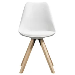 Eetkamerstoelen-Leen Bakker Eetkamerstoel Senja - wit - hout