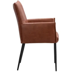 Eetkamerstoelen-Leen Bakker Eetkamerstoel Teun - cognac