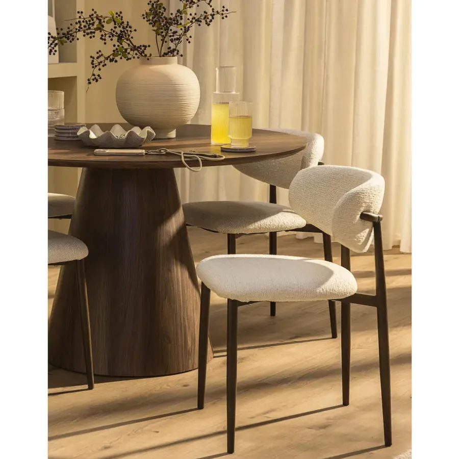 Eetkamerstoelen-Leen Bakker Eetkamerstoel Tibor - crème