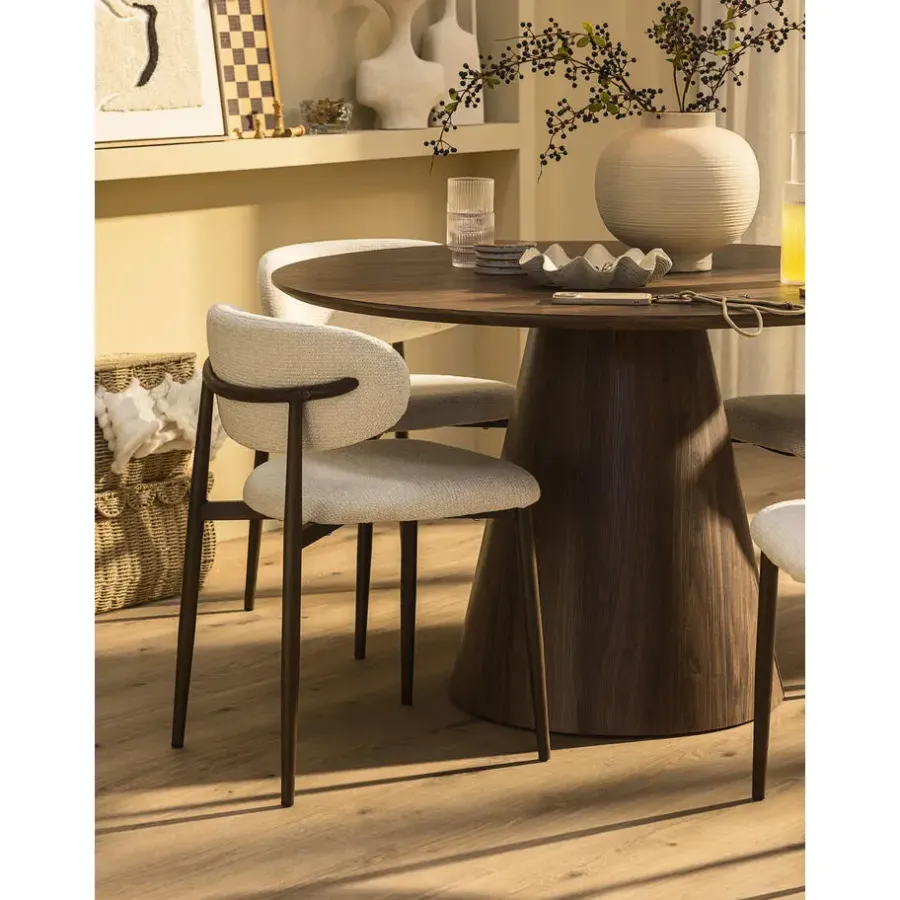 Eetkamerstoelen-Leen Bakker Eetkamerstoel Tibor - crème