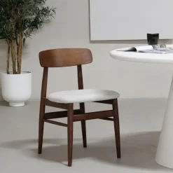 Giga Meubel Eetkamerstoel Walnoot Hout - 45x51x76cm - Zithoogte 47cm - Liza - Set van 2
