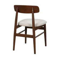 Giga Meubel Eetkamerstoel Walnoot Hout - 45x51x76cm - Zithoogte 47cm - Liza - Set van 2