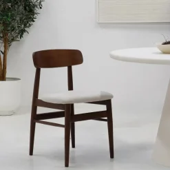 Giga Meubel Eetkamerstoel Walnoot Hout - 45x51x76cm - Zithoogte 47cm - Liza - Set van 2