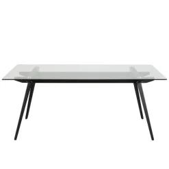 Rechthoekige Eettafels-Leen Bakker Eetkamertafel Billum - transparant - 90x180x75 cm