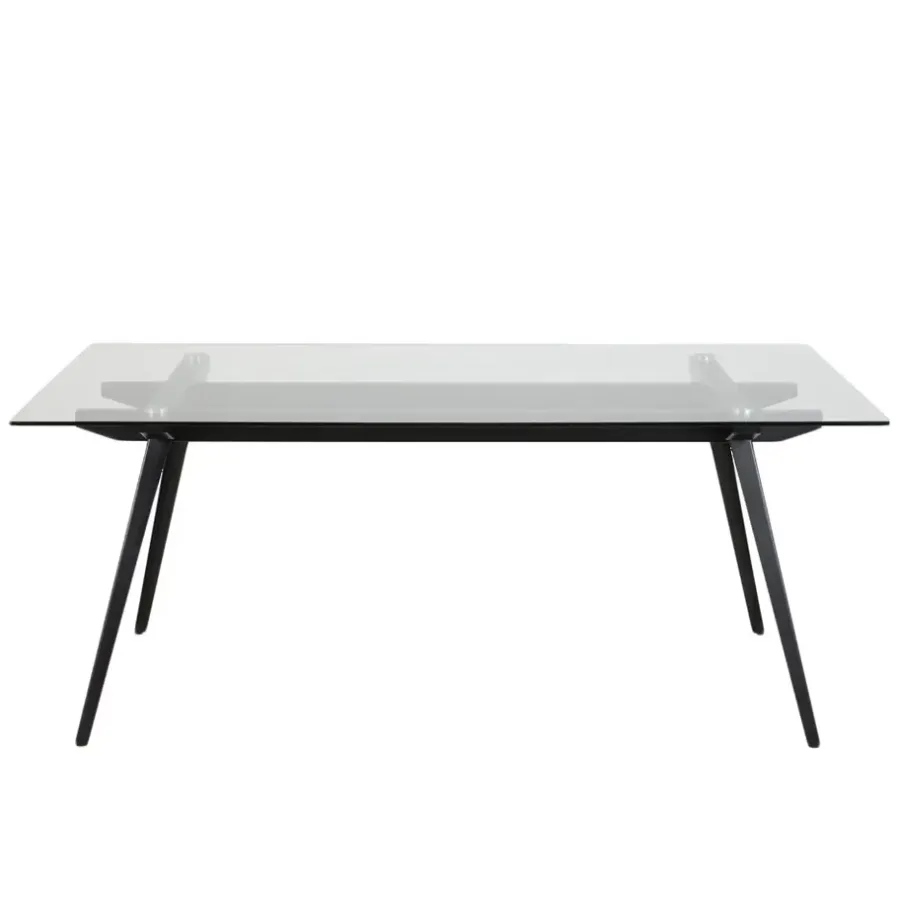 Rechthoekige Eettafels-Leen Bakker Eetkamertafel Billum - transparant - 90x180x75 cm
