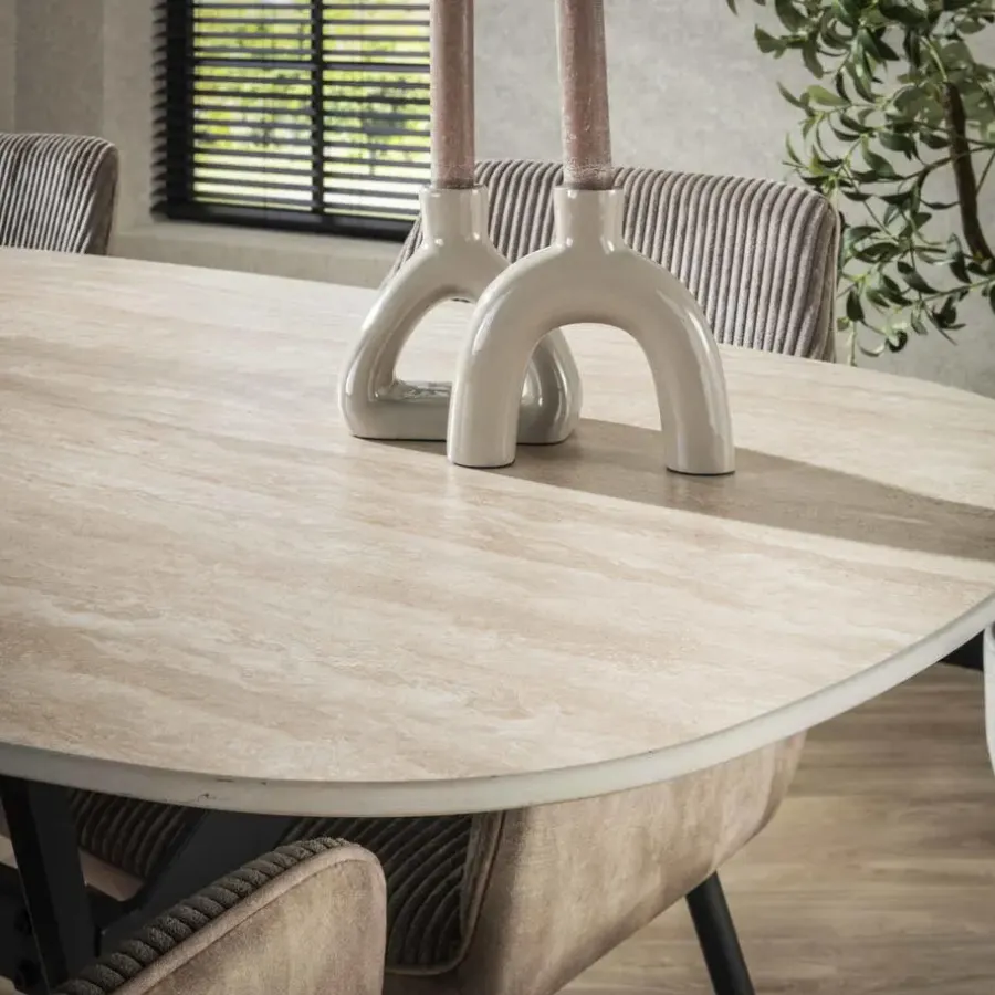 Giga Living Eetkamertafel Keramiek - 180x90x76cm - Deens Ovaal - Ceramic